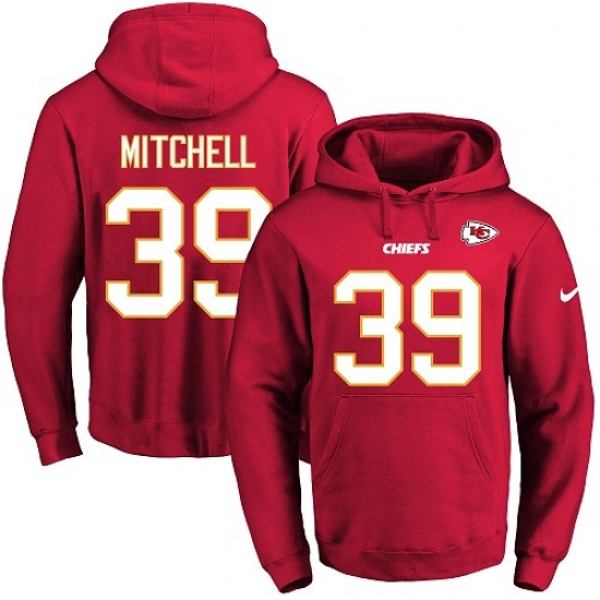 NFL Mens Nike Kansas City Chiefs 39 Terrance Mitchell Red Name Number Pullover Hoodie