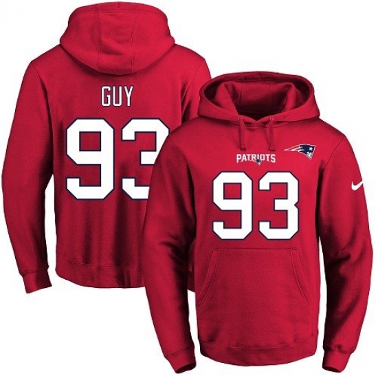 NFL Mens Nike New England Patriots 93 Lawrence Guy Red Name Numb