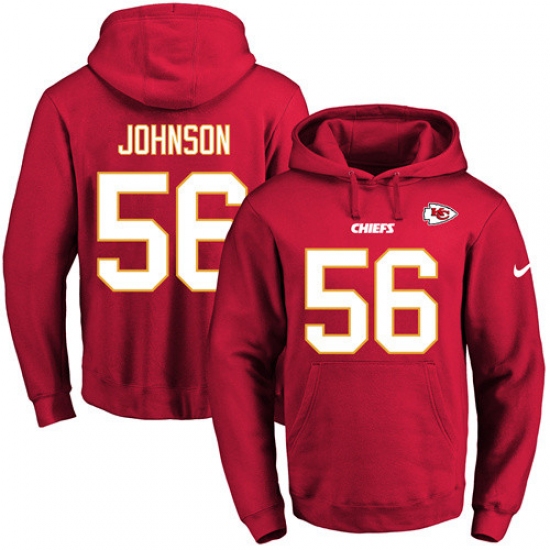 NFL Mens Nike Kansas City Chiefs 56 Derrick Johnson Red Name Num