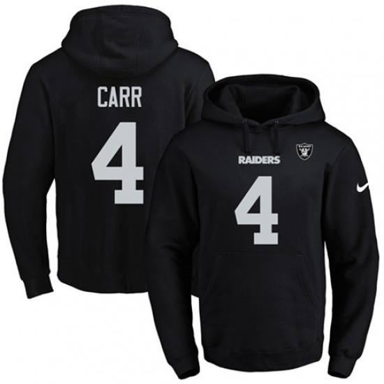 NFL Mens Nike Oakland Raiders 4 Derek Carr Black Name Number Pul