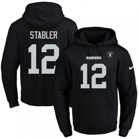 NFL Mens Nike Oakland Raiders 12 Kenny Stabler Black Name Number
