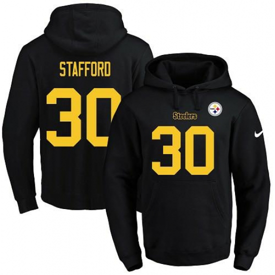 NFL Mens Nike Pittsburgh Steelers 30 Daimion Stafford BlackGold No Name Number Pullover Hoodie