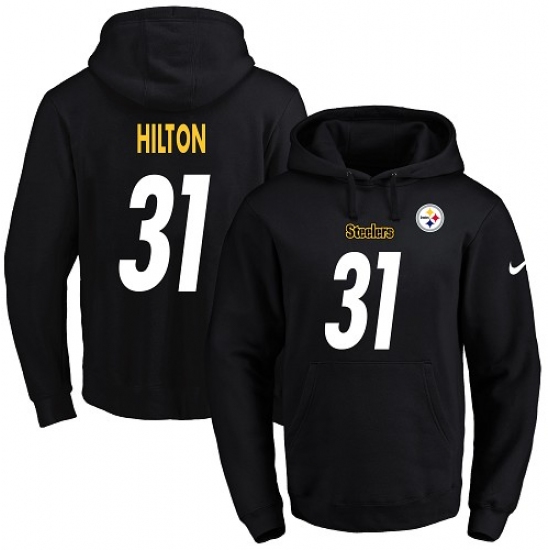 NFL Mens Nike Pittsburgh Steelers 31 Mike Hilton Black Name Numb