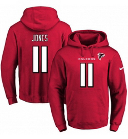 NFL Mens Nike Atlanta Falcons 11 Julio Jones Red Name Number Pul