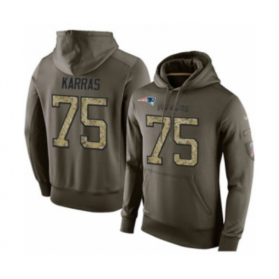 Football New England Patriots 75 Ted Karras Green Salute To Serv