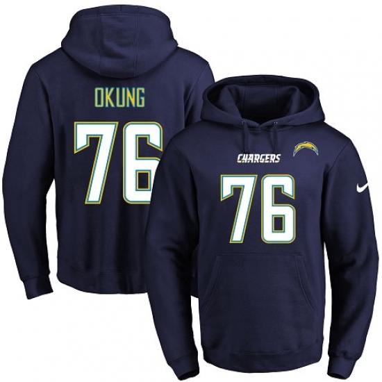 NFL Mens Nike Los Angeles Chargers 76 Russell Okung Navy Blue Na