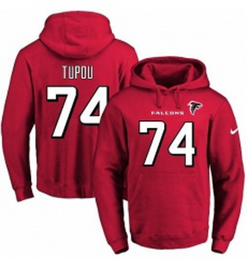 NFL Mens Nike Atlanta Falcons 74 Tani Tupou Red Name Number Pull