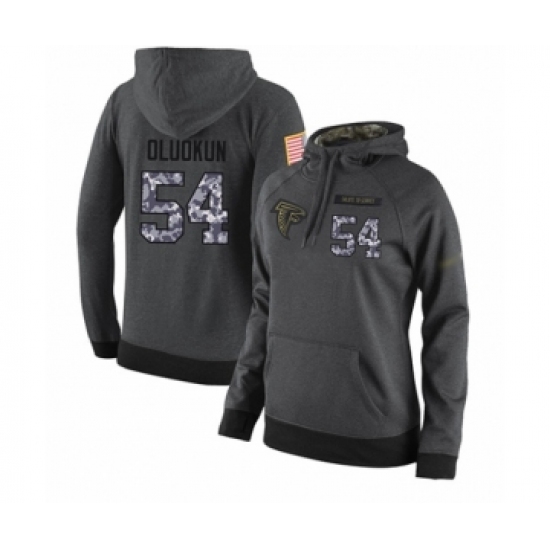 Football Womens Atlanta Falcons 54 Foye Oluokun Stitched Black Anthracite Salute to Service Player P