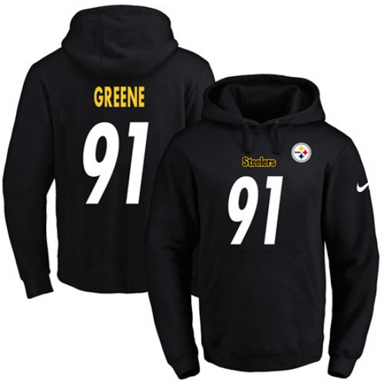 NFL Mens Nike Pittsburgh Steelers 91 Kevin Greene Black Name Num