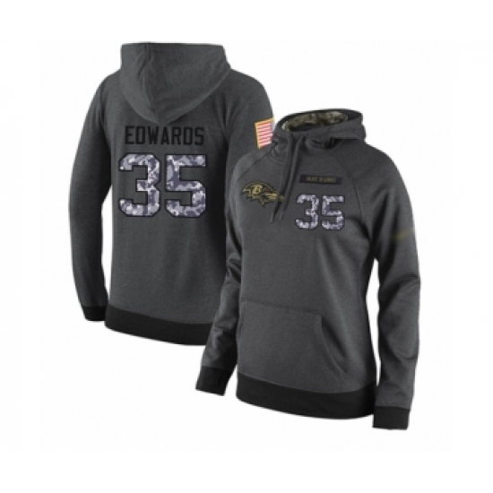 Football Womens Baltimore Ravens 35 Gus Edwards Stitched Black A