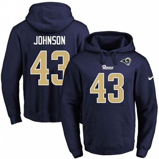 NFL Mens Nike Los Angeles Rams 43 John Johnson Navy Blue Name Nu