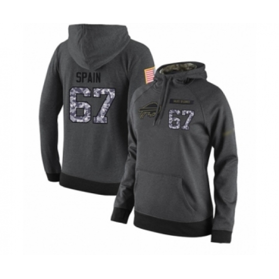 Football Womens Buffalo Bills 67 Quinton Spain Stitched Black Anthracite Salute to Service Player Pe