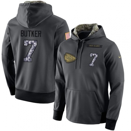 NFL Mens Nike Kansas City Chiefs 7 Harrison Butker Stitched Black Anthracite Salute to Service Playe