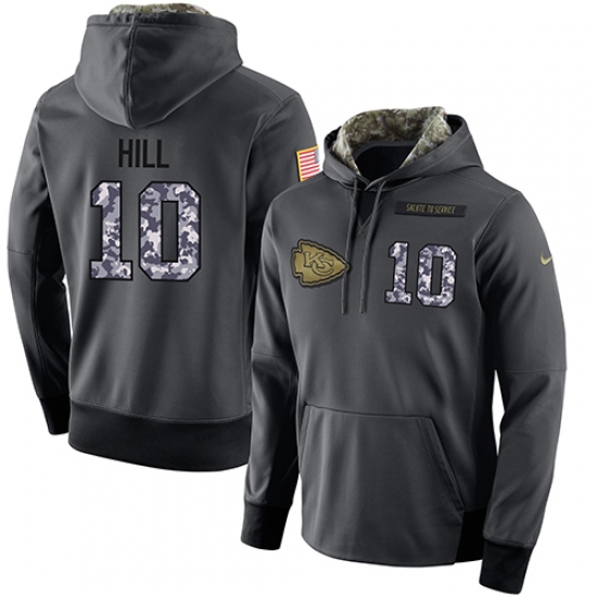 NFL Mens Nike Kansas City Chiefs 10 Tyreek Hill Stitched Black Anthracite Salute to Service Player P