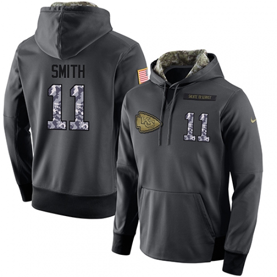 NFL Mens Nike Kansas City Chiefs 11 Alex Smith Stitched Black Anthracite Salute to Service Player Pe