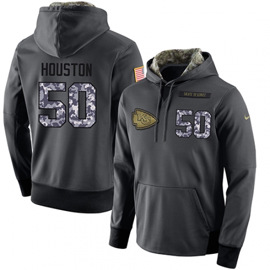 NFL Mens Nike Kansas City Chiefs 50 Justin Houston Stitched Black Anthracite Salute to Service Playe