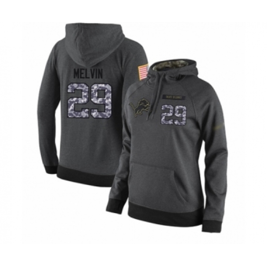 Football Womens Detroit Lions 29 Rashaan Melvin Stitched Black Anthracite Salute to Service Player P