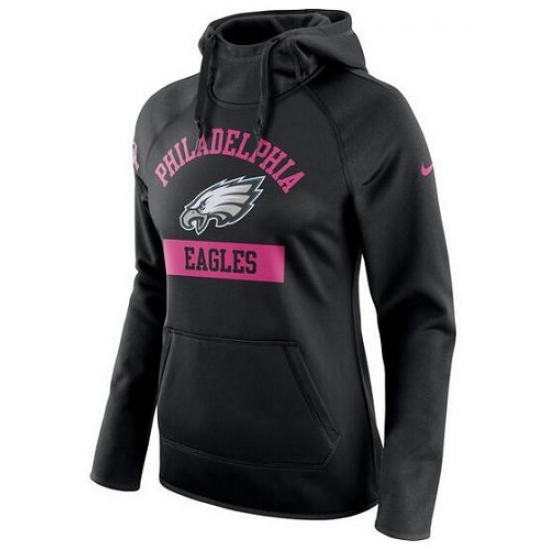 NFL Philadelphia Eagles Nike Womens Breast Cancer Awareness Circuit Performance Pullover Hoodie Blac