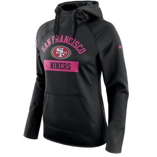 NFL San Francisco 49ers Nike Womens Breast Cancer Awareness Circuit Performance Pullover Hoodie Blac