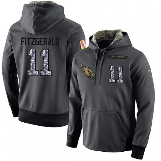 NFL Men Nike Arizona Cardinals 11 Larry Fitzgerald Stitched Black Anthracite Salute to Service Playe