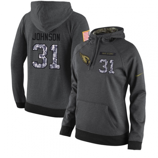 NFL Womens Nike Arizona Cardinals 31 David Johnson Stitched Black Anthracite Salute to Service Playe