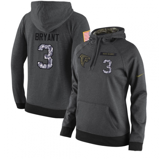 NFL Womens Nike Atlanta Falcons 3 Matt Bryant Stitched Black Anthracite Salute to Service Player Per