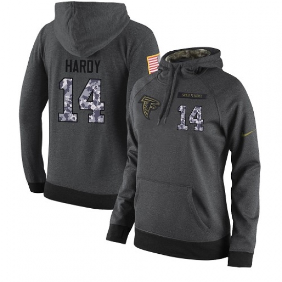 NFL Womens Nike Atlanta Falcons 14 Justin Hardy Stitched Black Anthracite Salute to Service Player P