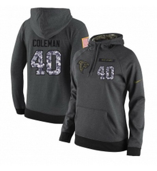 NFL Womens Nike Atlanta Falcons 40 Derrick Coleman Stitched Black Anthracite Salute to Service Playe