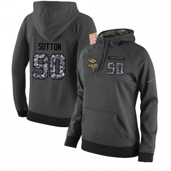 NFL Womens Nike Minnesota Vikings 90 Will Sutton Stitched Black Anthracite Salute to Service Player 