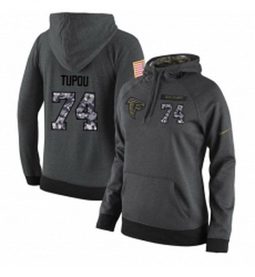 NFL Womens Nike Atlanta Falcons 74 Tani Tupou Stitched Black Anthracite Salute to Service Player Per