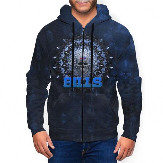 Bills Mens Zip Hooded Sweatshirt