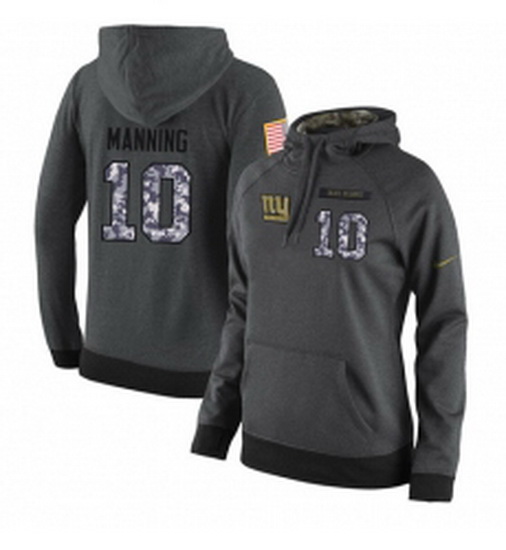 NFL Womens Nike New York Giants 10 Eli Manning Stitched Black Anthracite Salute to Service Player Pe