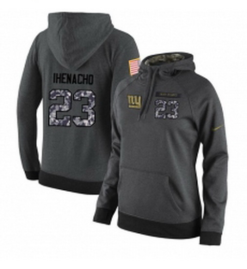 NFL Womens Nike New York Giants 23 Duke Ihenacho Stitched Black Anthracite Salute to Service Player 