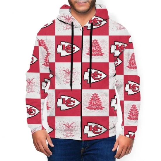 Chiefs Team Ugly Christmas Mens Zip Hooded Sweatshirt