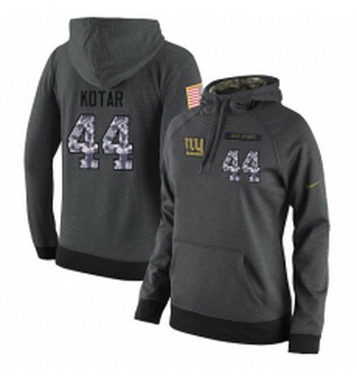 NFL Womens Nike New York Giants 44 Doug Kotar Stitched Black Anthracite Salute to Service Player Per