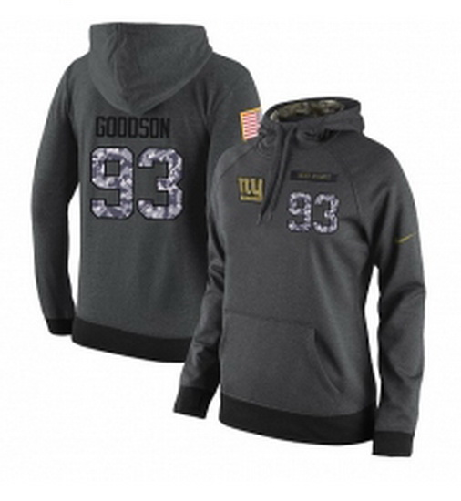 NFL Womens Nike New York Giants 93 BJ Goodson Stitched Black Anthracite Salute to Service Player Per