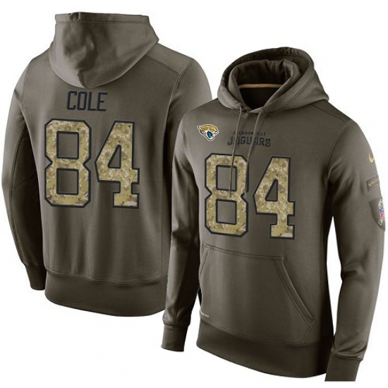 NFL Nike Jacksonville Jaguars 84 Keelan Cole Green Salute To Service Mens Pullover Hoodie