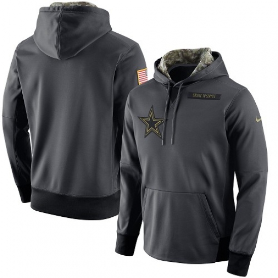 NFL Mens Dallas Cowboys Nike Anthracite Salute to Service Player Performance Hoodie