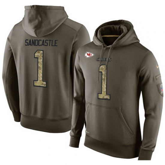 NFL Nike Kansas City Chiefs 1 Leon Sandcastle Green Salute To Service Mens Pullover Hoodie