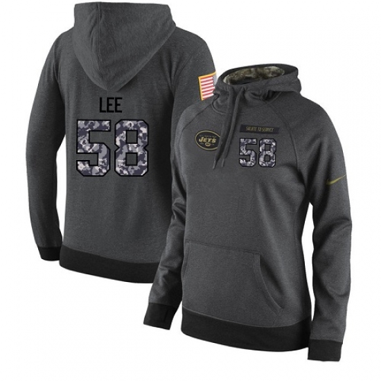 NFL Womens Nike New York Jets 58 Darron Lee Stitched Black Anthracite Salute to Service Player Perfo