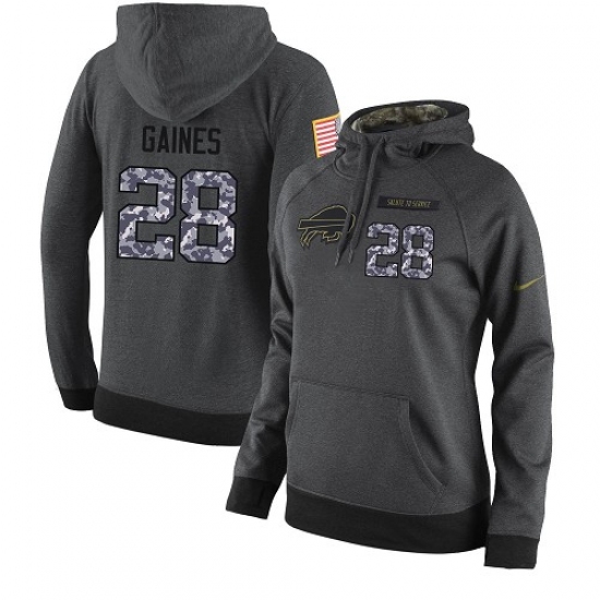 NFL Womens Nike Buffalo Bills 28 EJ Gaines Stitched Black Anthracite Salute to Service Player Perfor