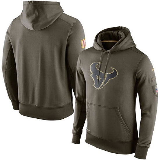 NFL Mens Houston Texans Nike Olive Salute To Service KO Performance Hoodie