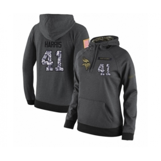 Football Womens Minnesota Vikings 41 Anthony Harris Stitched Black Anthracite Salute to Service Play