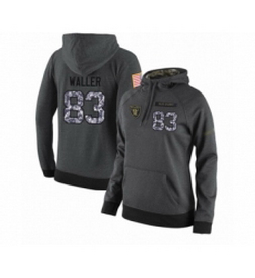 Football Womens Oakland Raiders 83 Darren Waller Stitched Black Anthracite Salute to Service Player 