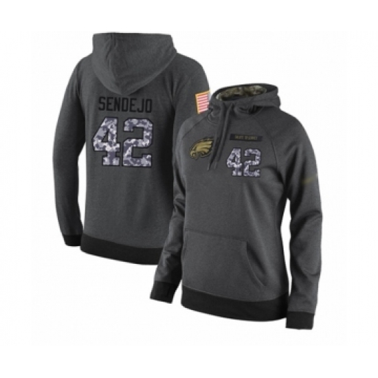 Football Womens Philadelphia Eagles 42 Andrew Sendejo Stitched Black Anthracite Salute to Service Pl