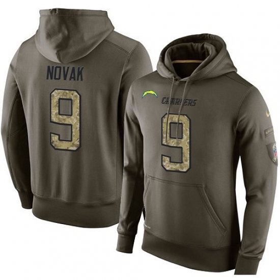 NFL Nike Los Angeles Chargers 9 Nick Novak Green Salute To Servi