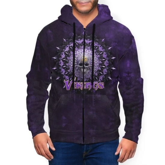 Vikings Mens Zip Hooded Sweatshirt