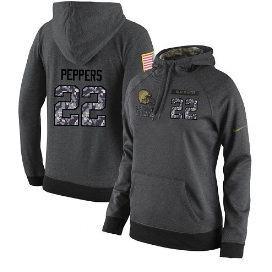 NFL Womens Nike Cleveland Browns 22 Jabrill Peppers Stitched Black Anthracite Salute to Service Play