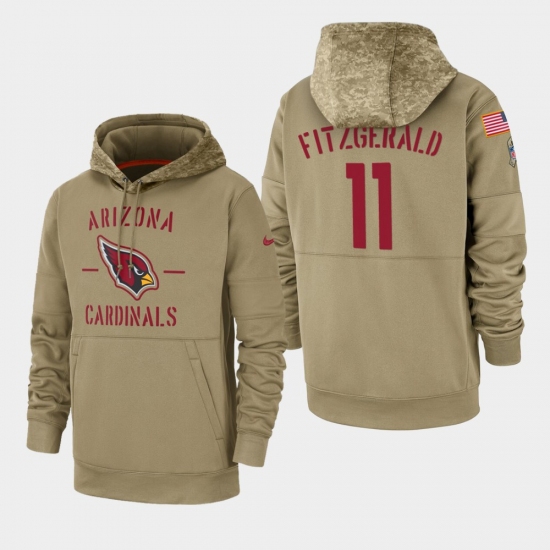 Mens Arizona Cardinals 11 Larry Fitzgerald 2019 Salute to Service Sideline Therma Pullover Hoodie Ta