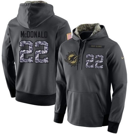 NFL Mens Nike Miami Dolphins 22 TJ McDonald Stitched Black Anthracite Salute to Service Player Perfo